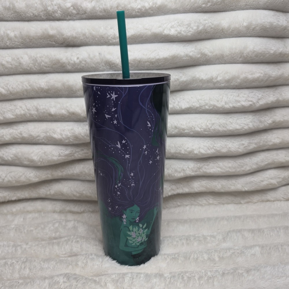 Starbucks 2024 Anniversary Mermaid Teal‎ Purple Stainless Steel Tumbler 24oz